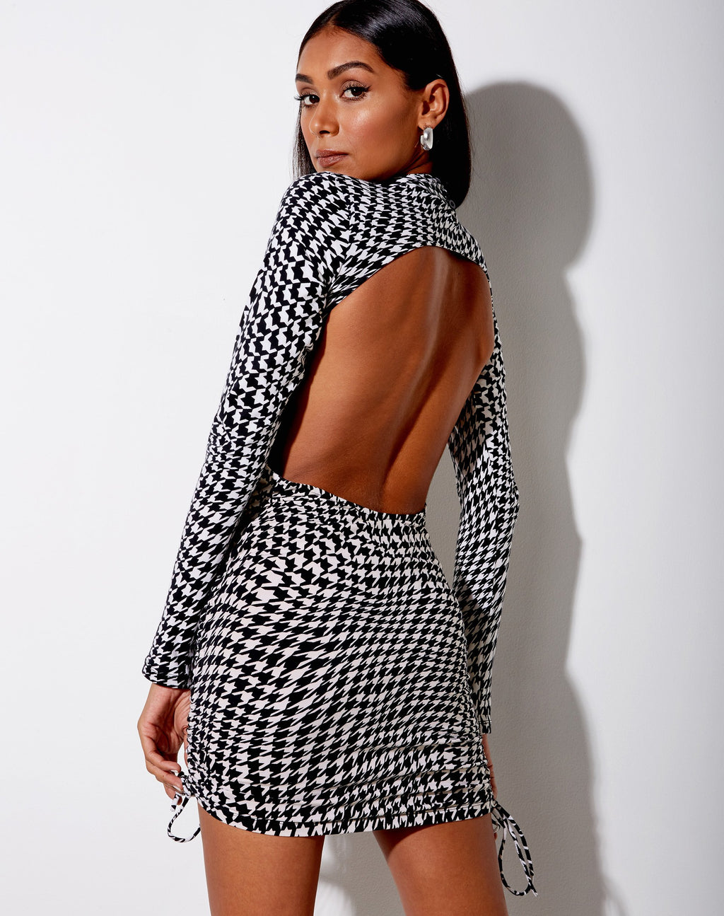 Mini robe Kamora, tissu Wavey Dogtooth