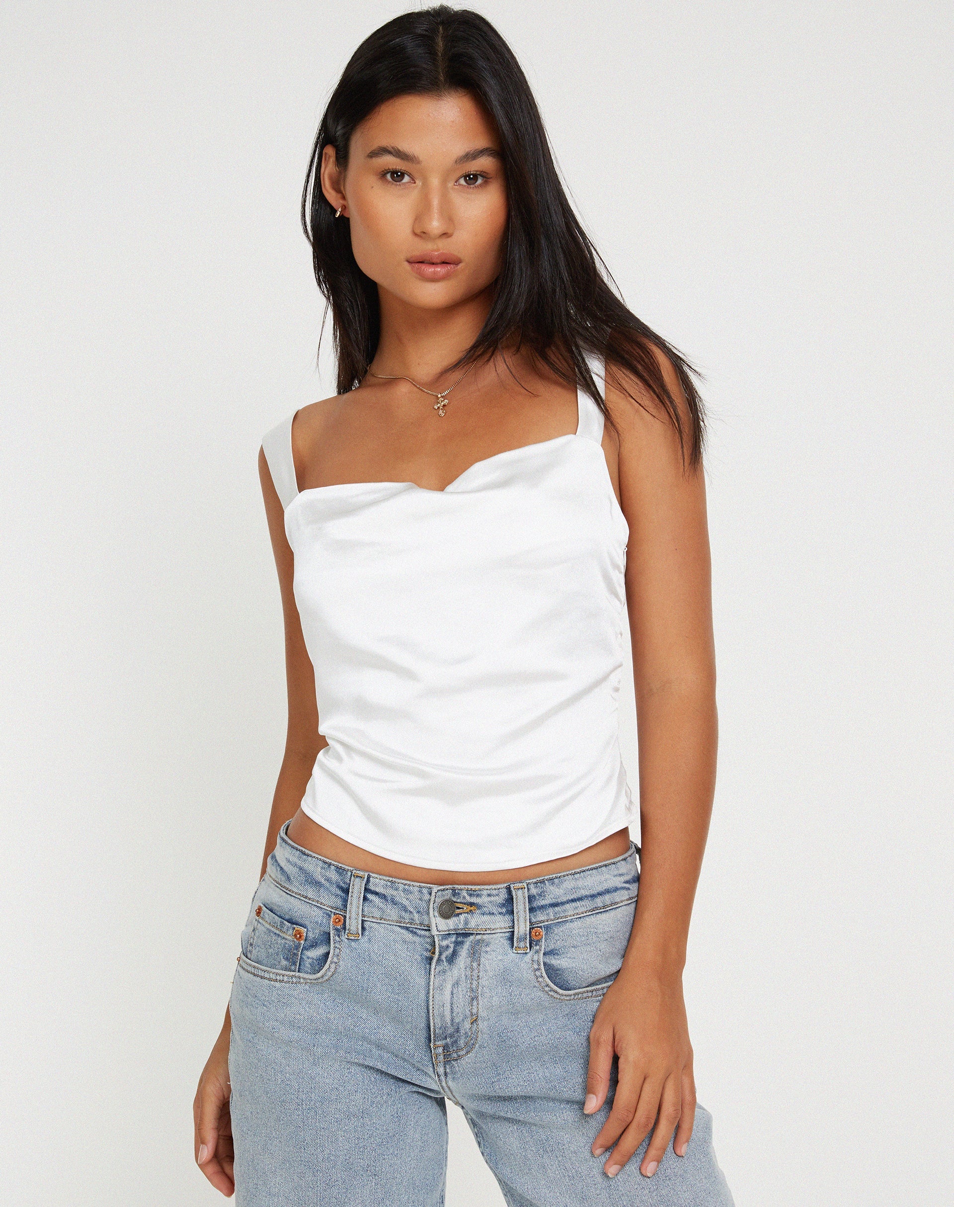 Image de Kanaya Top en satin ivoire