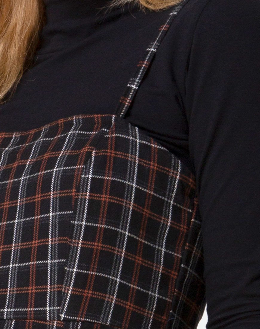 Image de Kaoya Midi Dress in Check Black and Orange