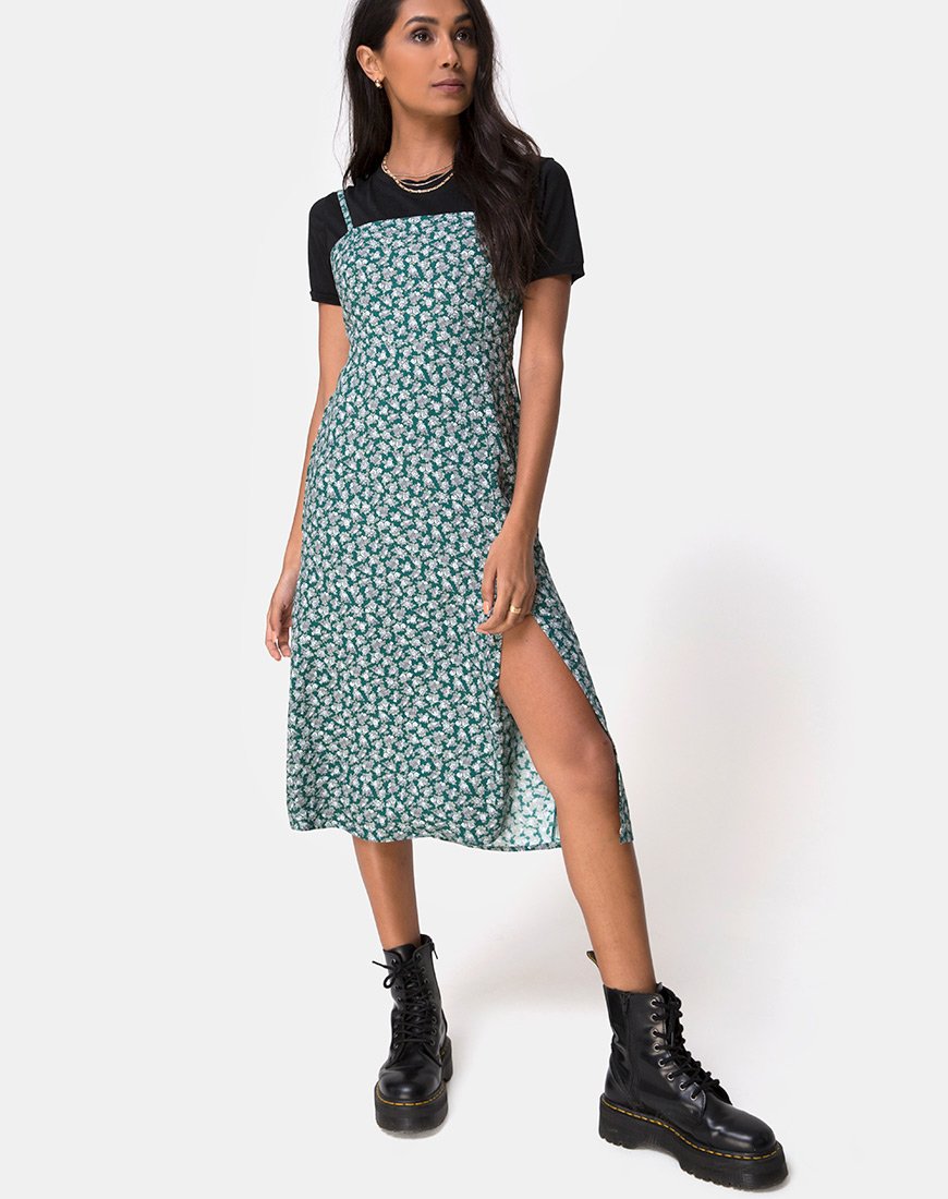 Image de Kaoya Midi Dress in Floral Bloom Green