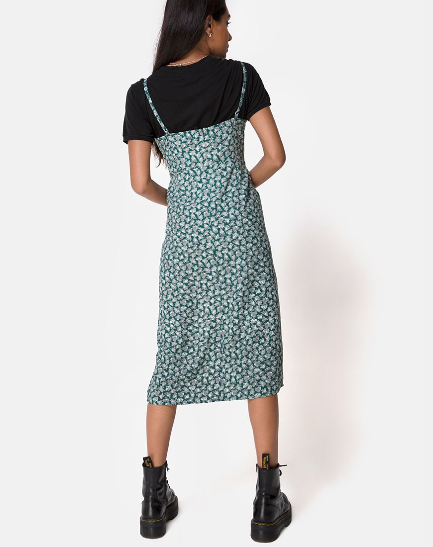 Image de Kaoya Midi Dress in Floral Bloom Green