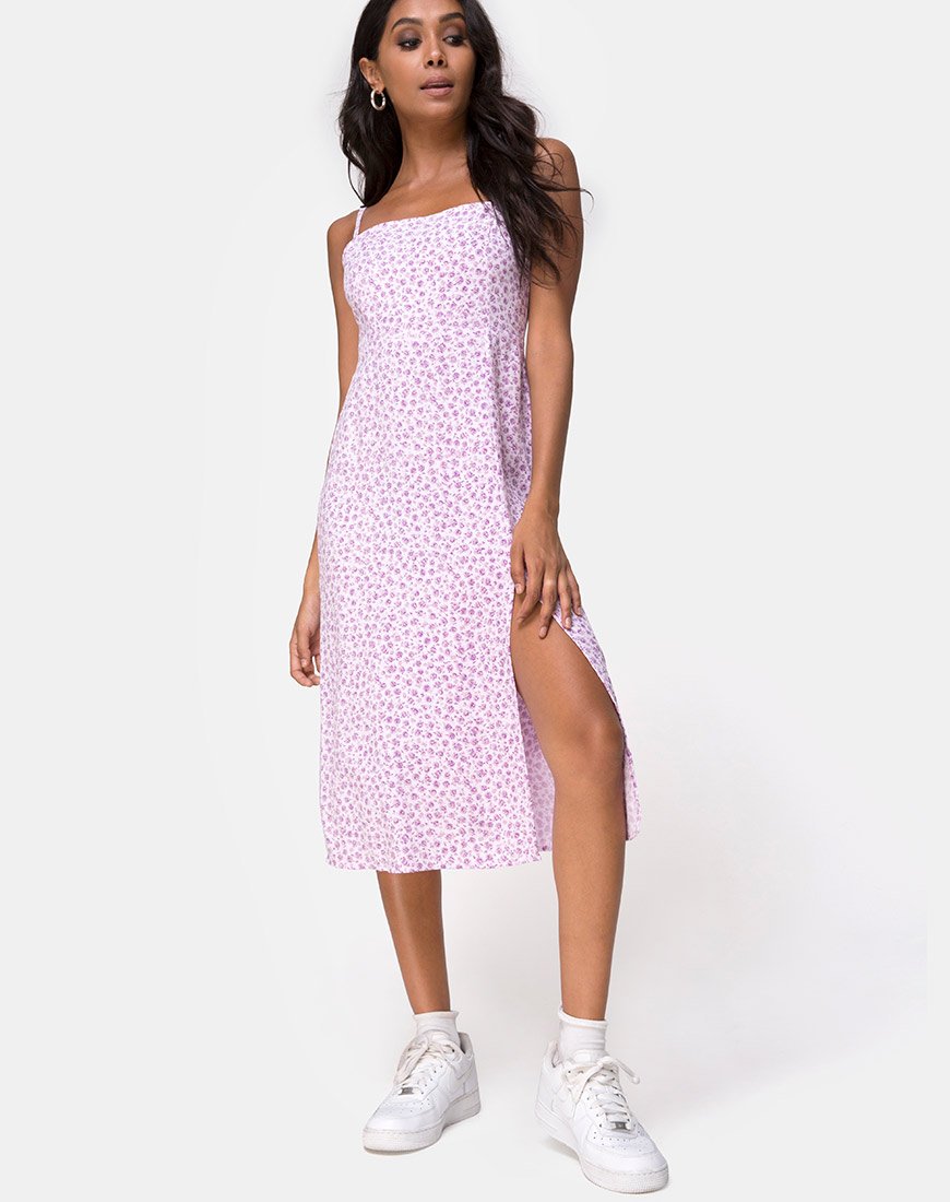 Image de Kaoya Midi Dress in Ditsy Rose Lilac