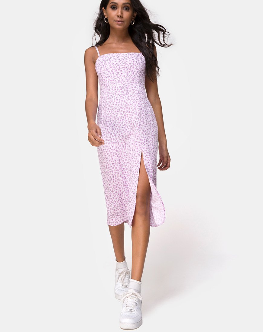 Image de Kaoya Midi Dress in Ditsy Rose Lilac