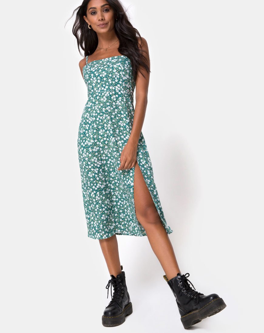 Image de Kaoya Midi Dress in Floral Field Green