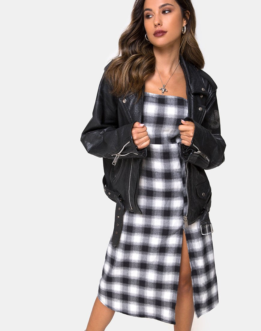 Image de la robe Kaoya à carreaux noir et blanc