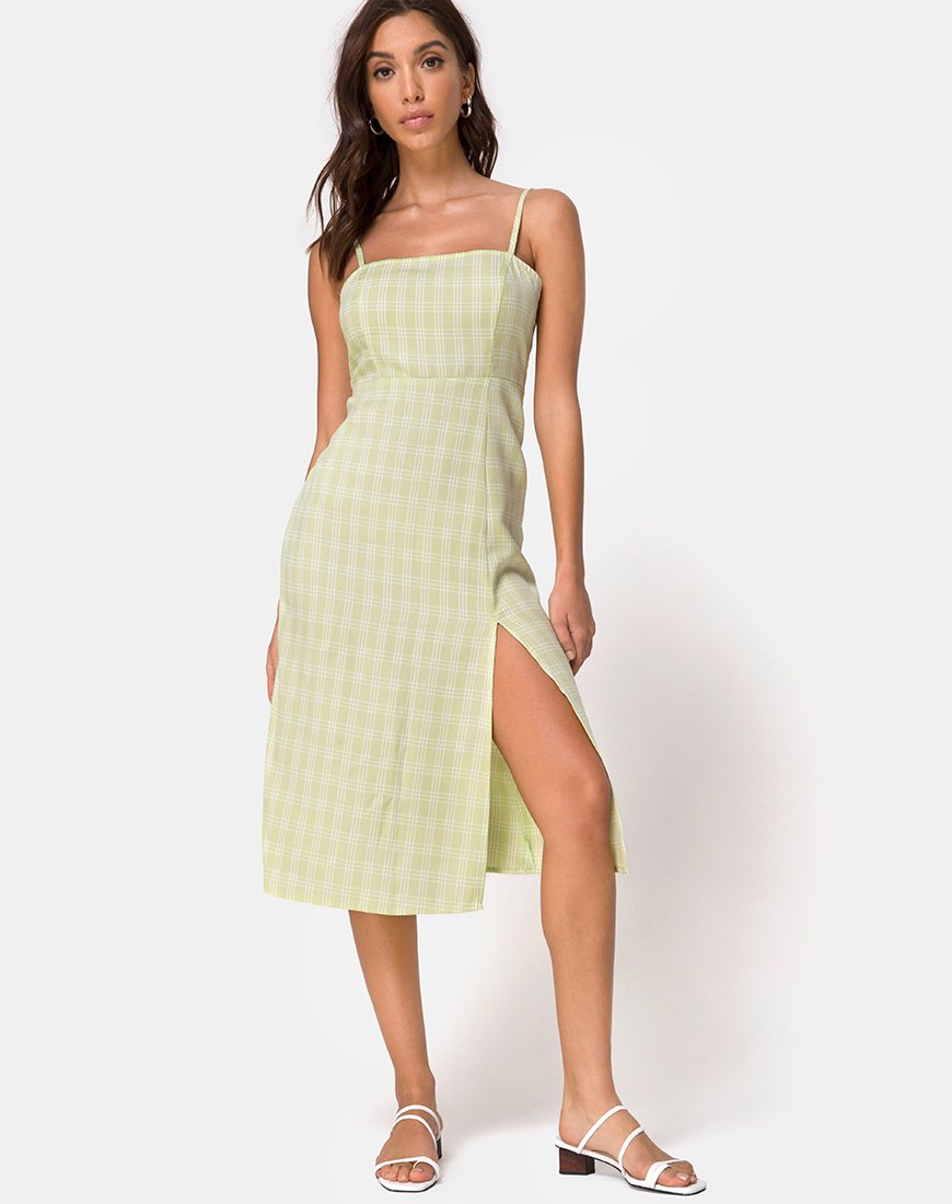 Image de Kaoya Midi Dress in Sage Check