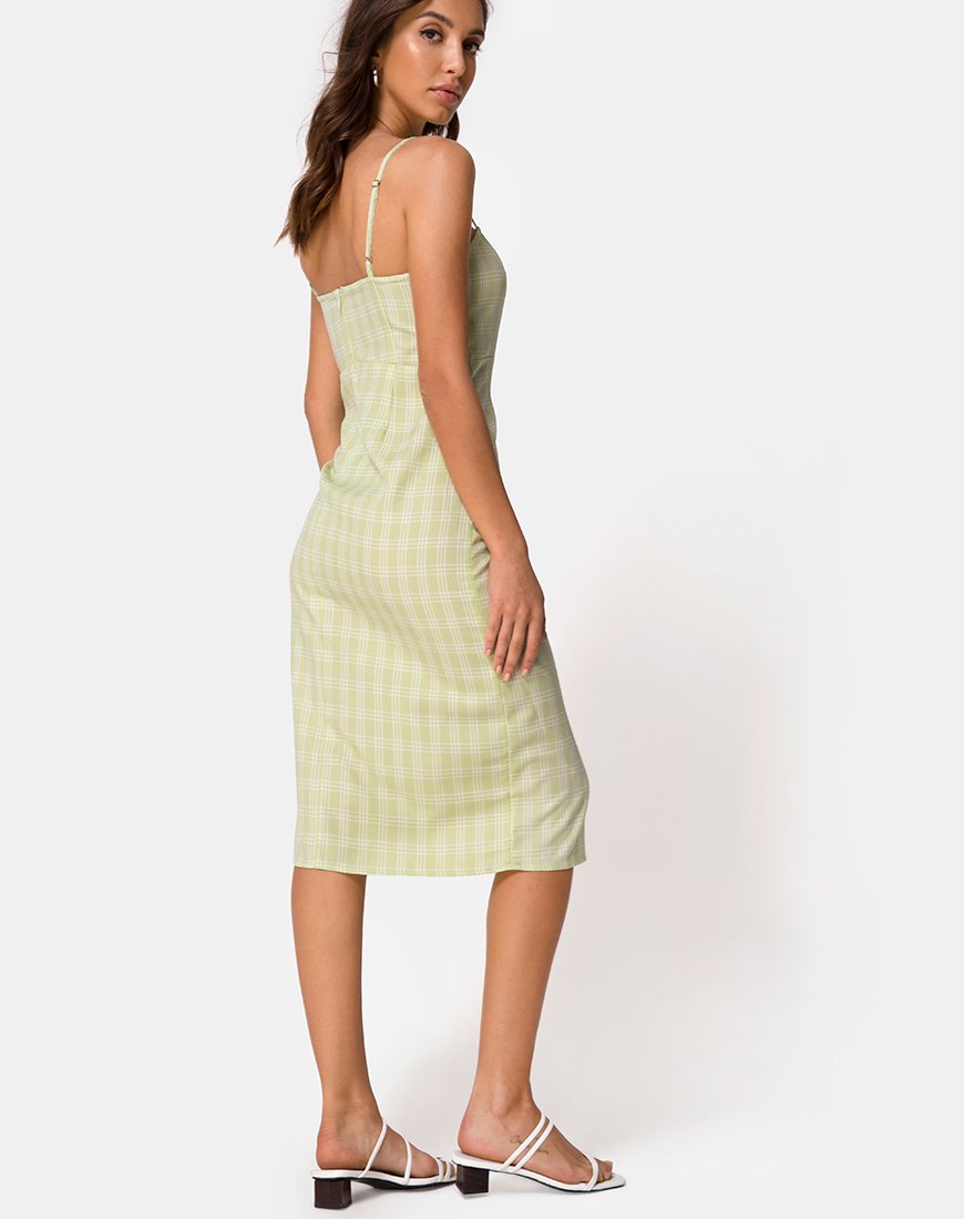 Image de Kaoya Midi Dress in Sage Check