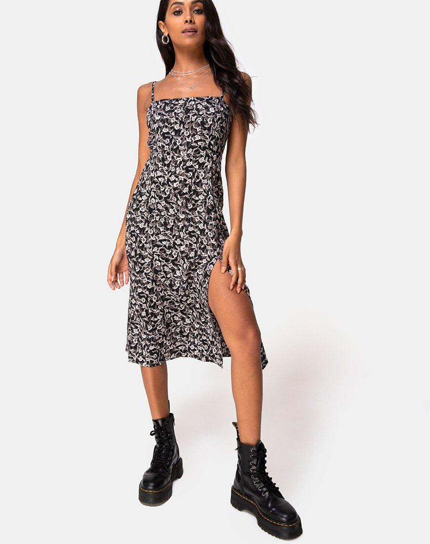 Image de Kaoya Midi Dress in Wild Tulip Black