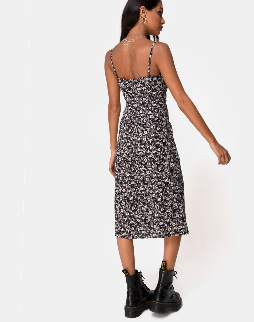 Image de Kaoya Midi Dress in Wild Tulip Black