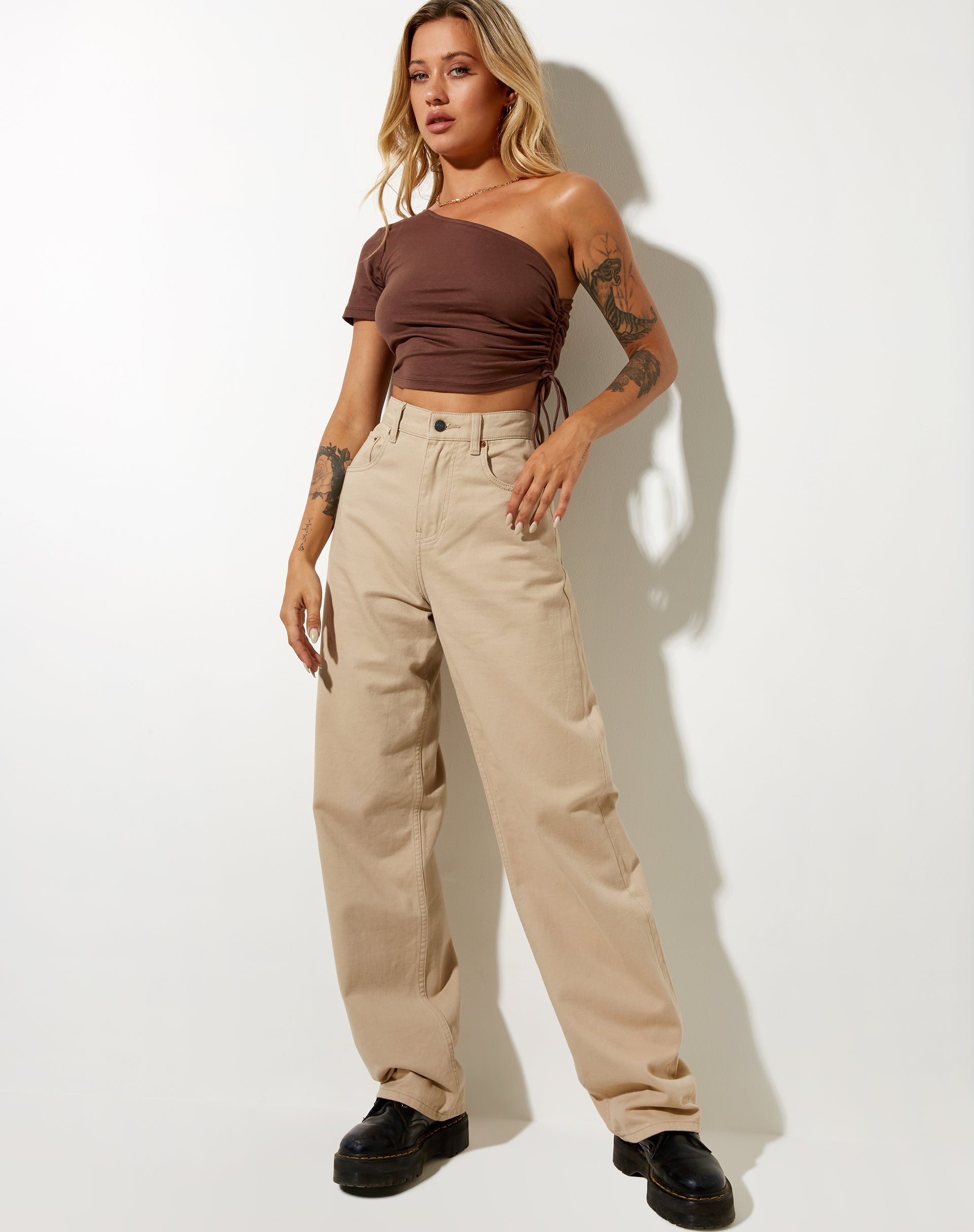 Image de Kara Crop Top en Lycra Deep Mahogany