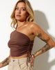 Image de Kara Crop Top en Lycra Deep Mahogany