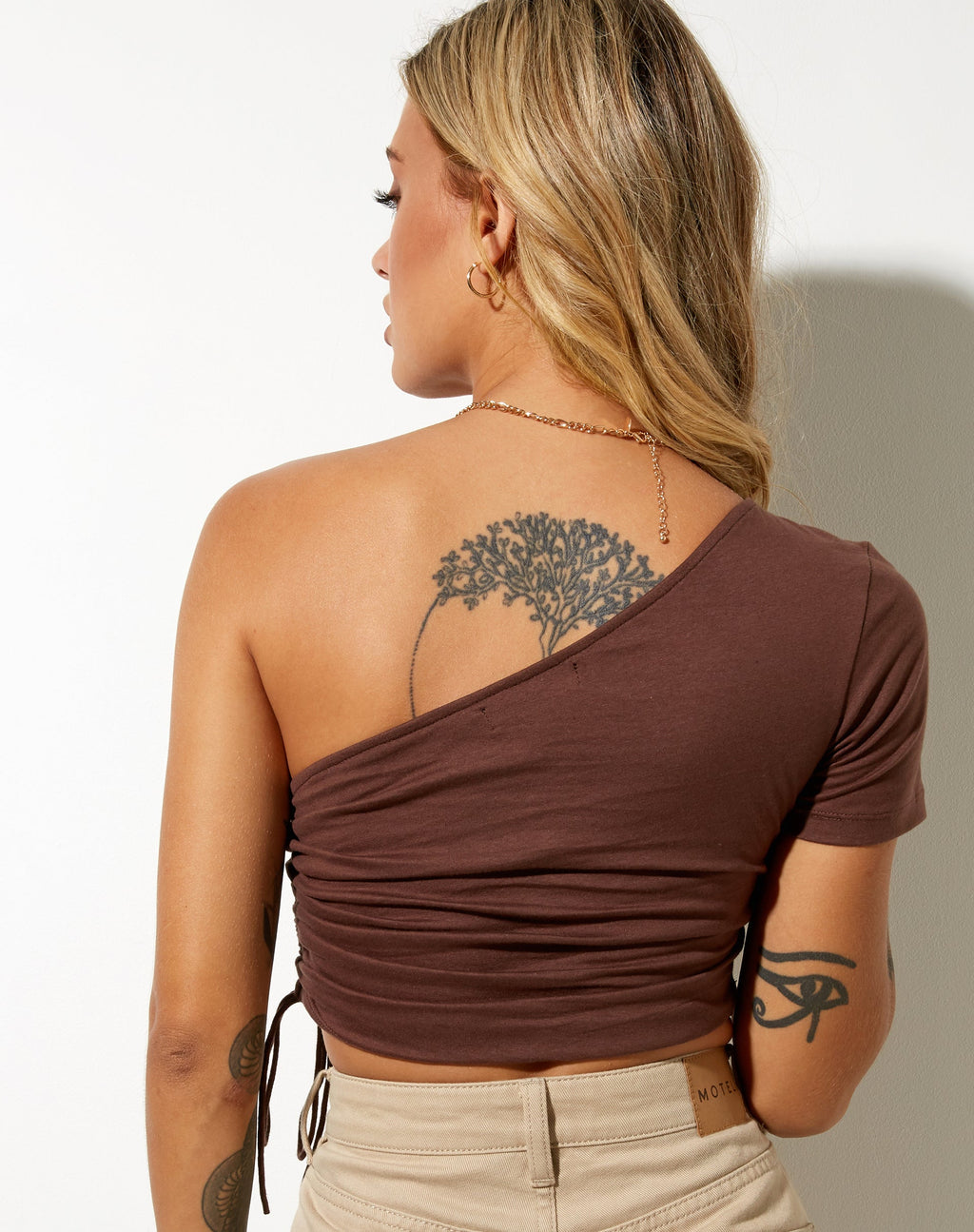Kara Crop Top en Lycra Acajou foncé