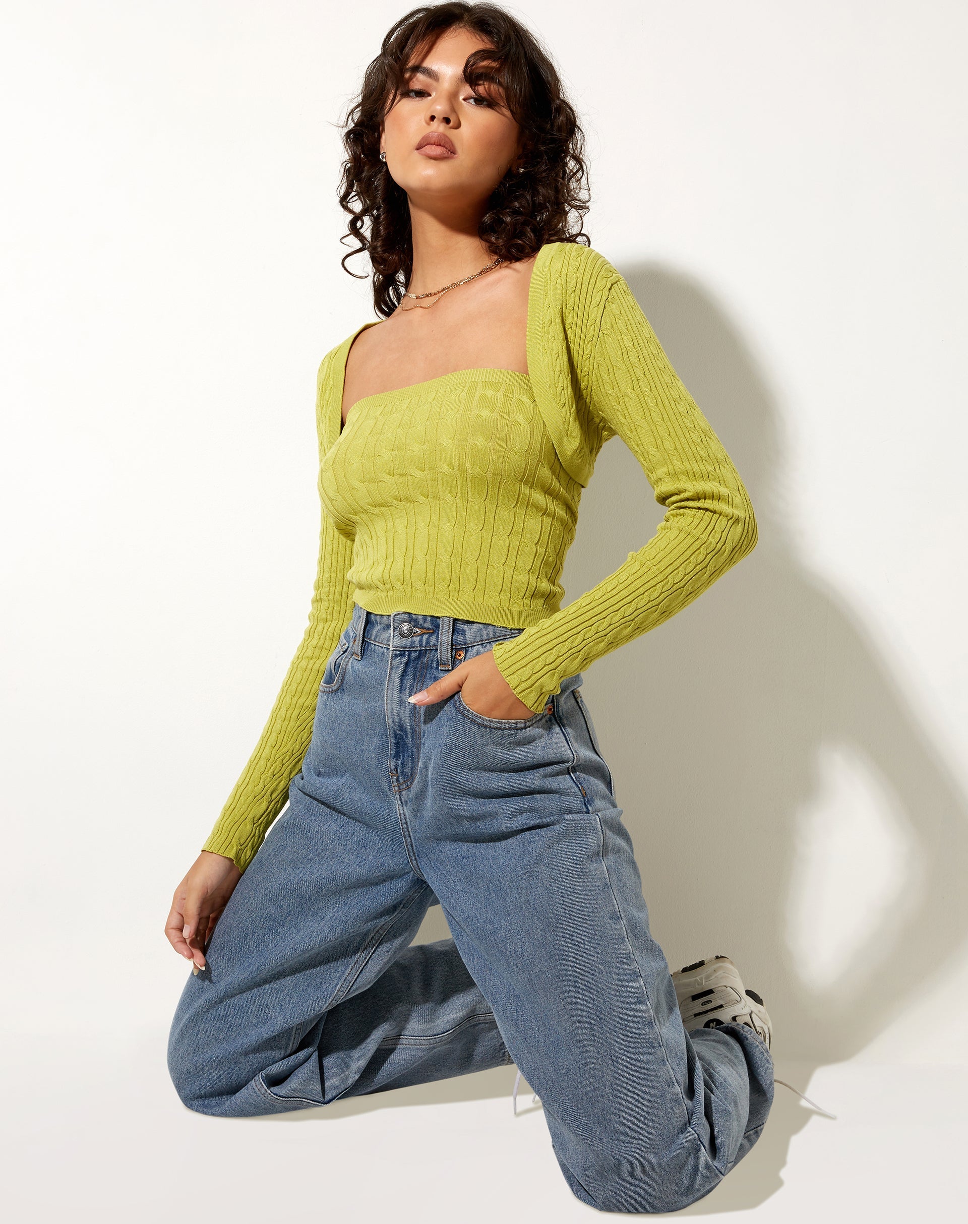 Image de Gya Long Sleeve Top in Knit Olive