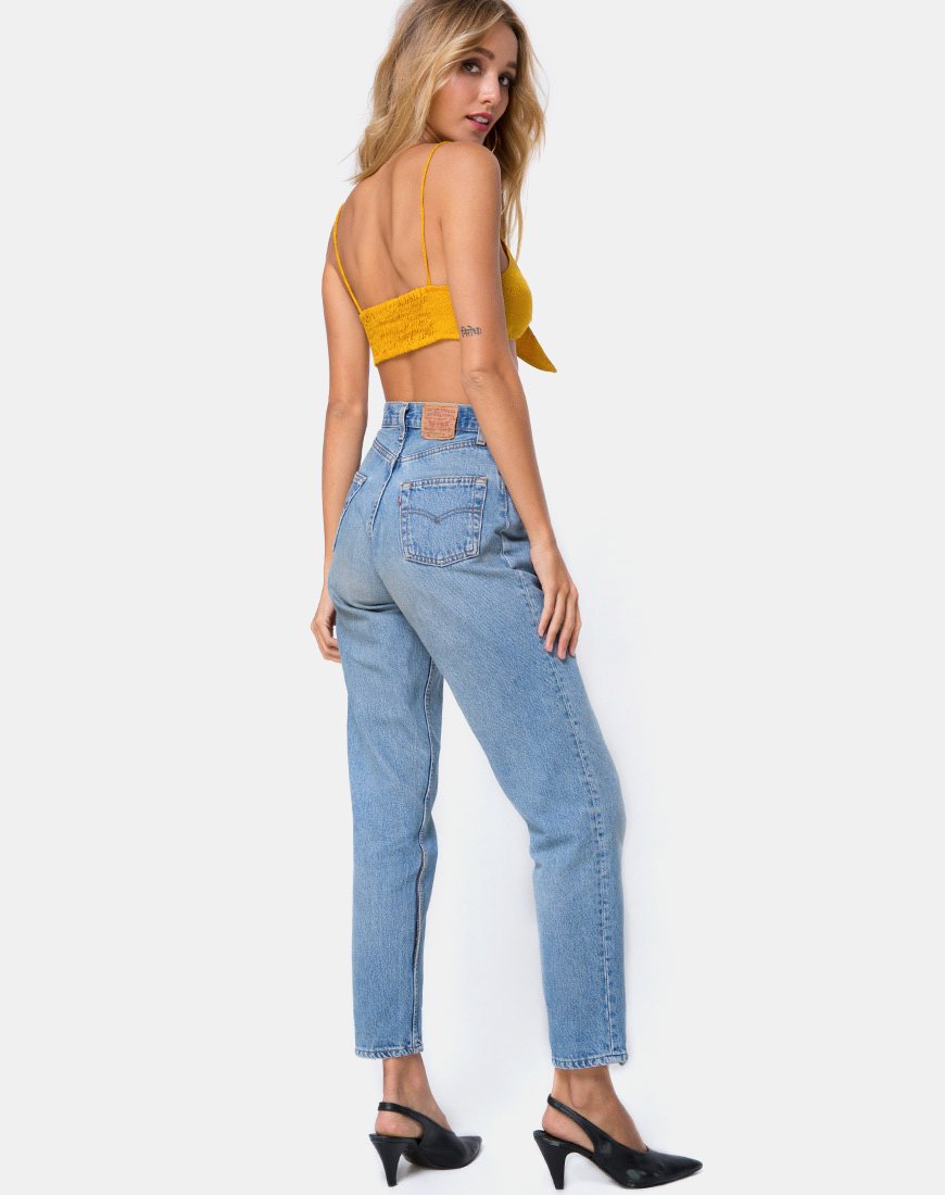Image de la bralette Kasen en satin moutarde
