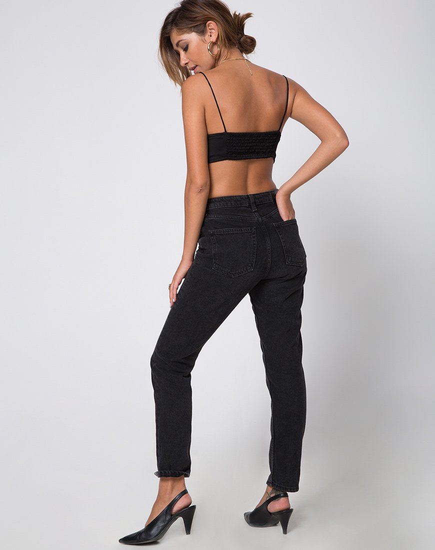 Image de la bralette Kasen en satin noir