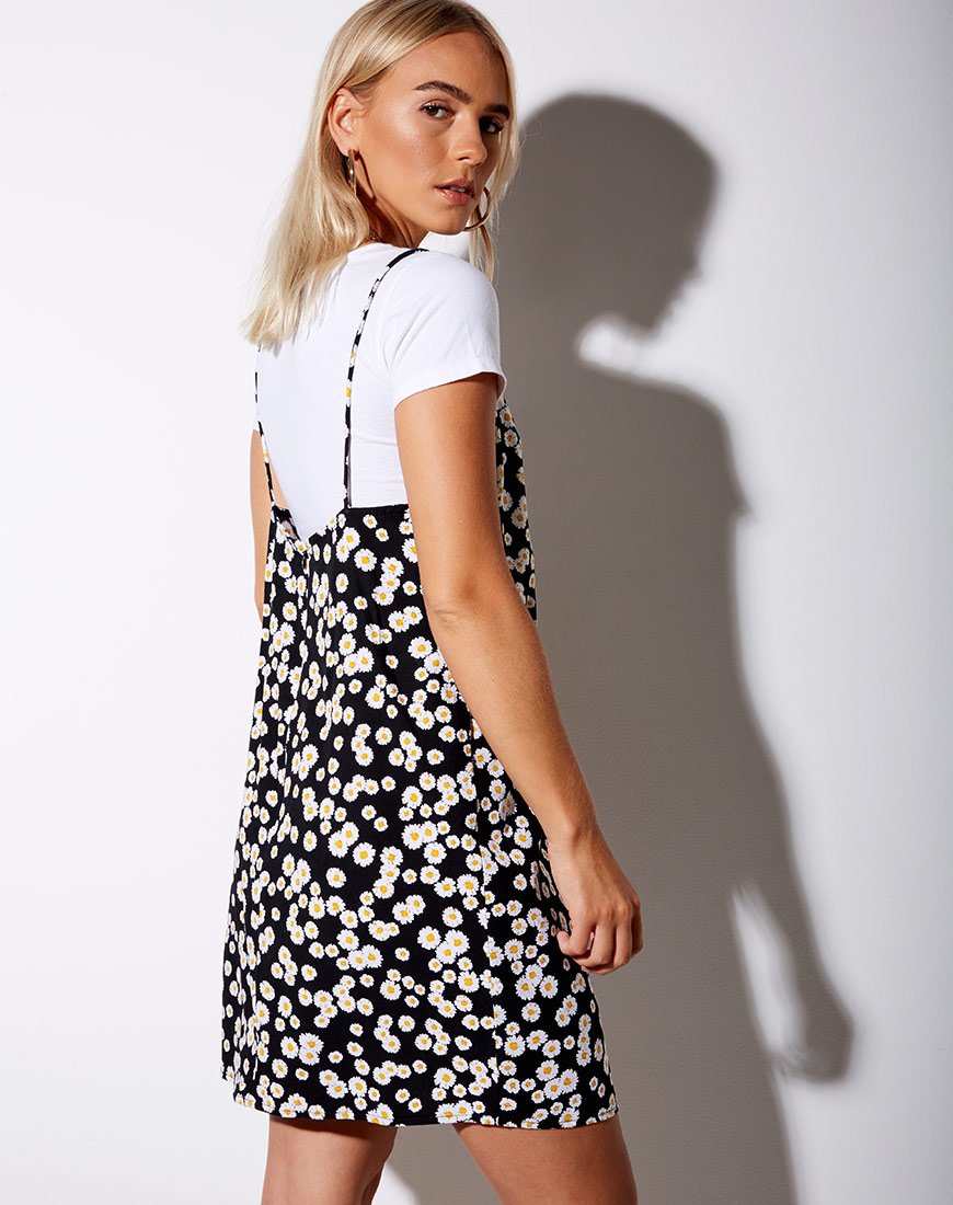 Robe Katya en mini-marguerite noire