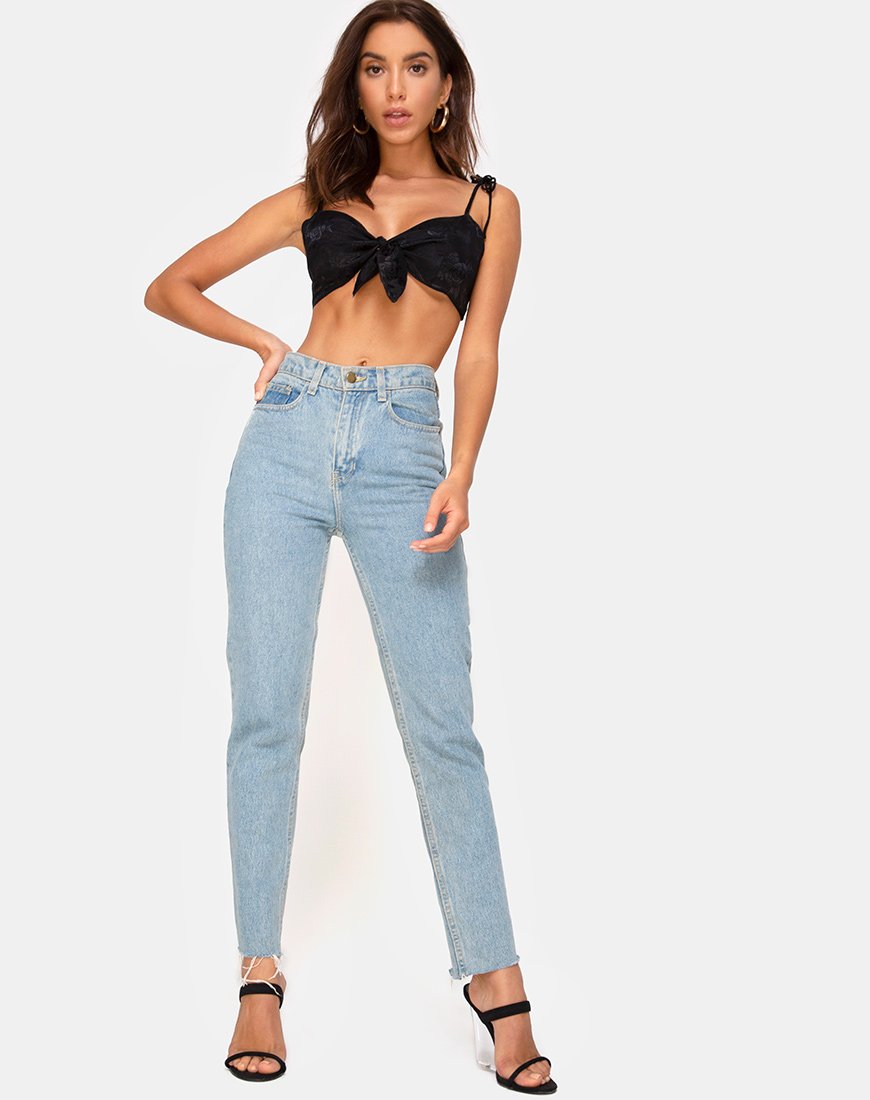 Image de Kave Bralet Top in Satin Rose Black