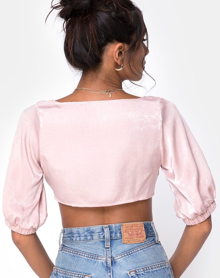 Image de Kavida Crop Top in Satin Dusty Rose