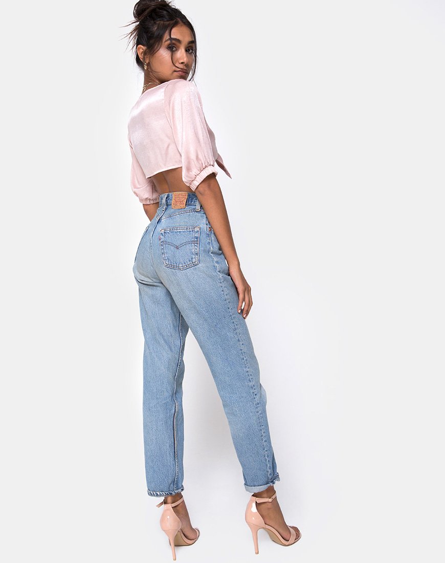 Image de Kavida Crop Top in Satin Dusty Rose