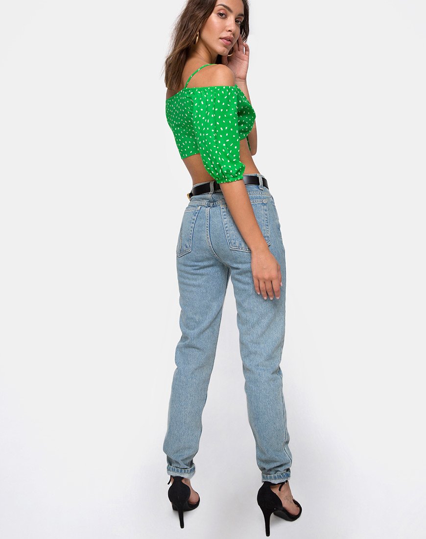 Image de Kavon Crop Top in Green Diana Dot