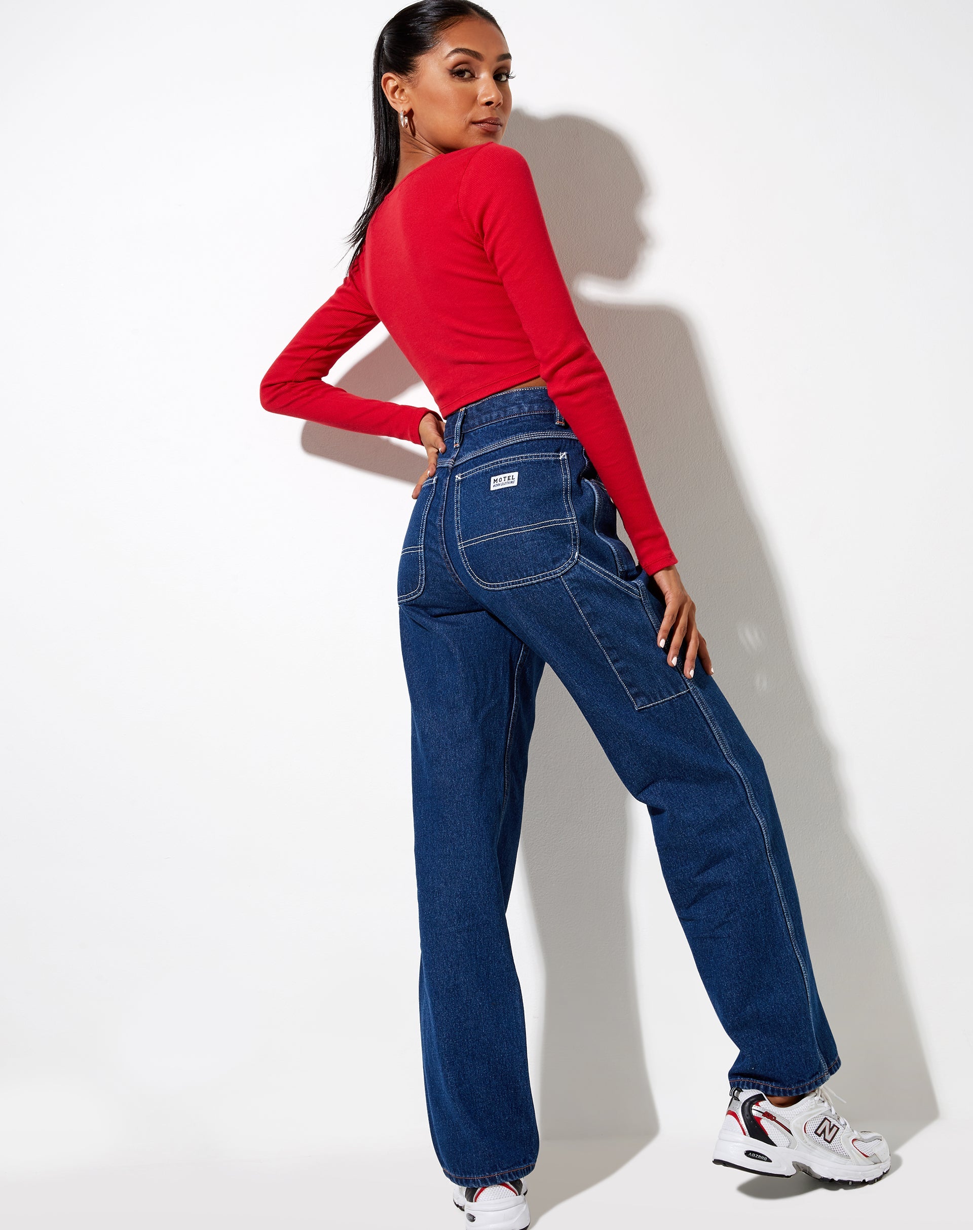 Image de Kaya Crop Top in Rib Racing Red