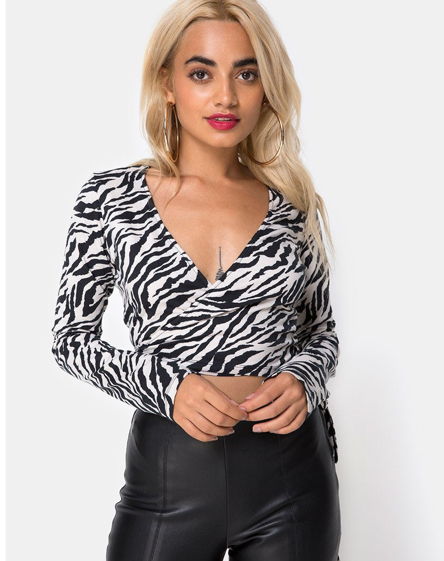 Image de Kayak Wrap Top in 90s Zebra