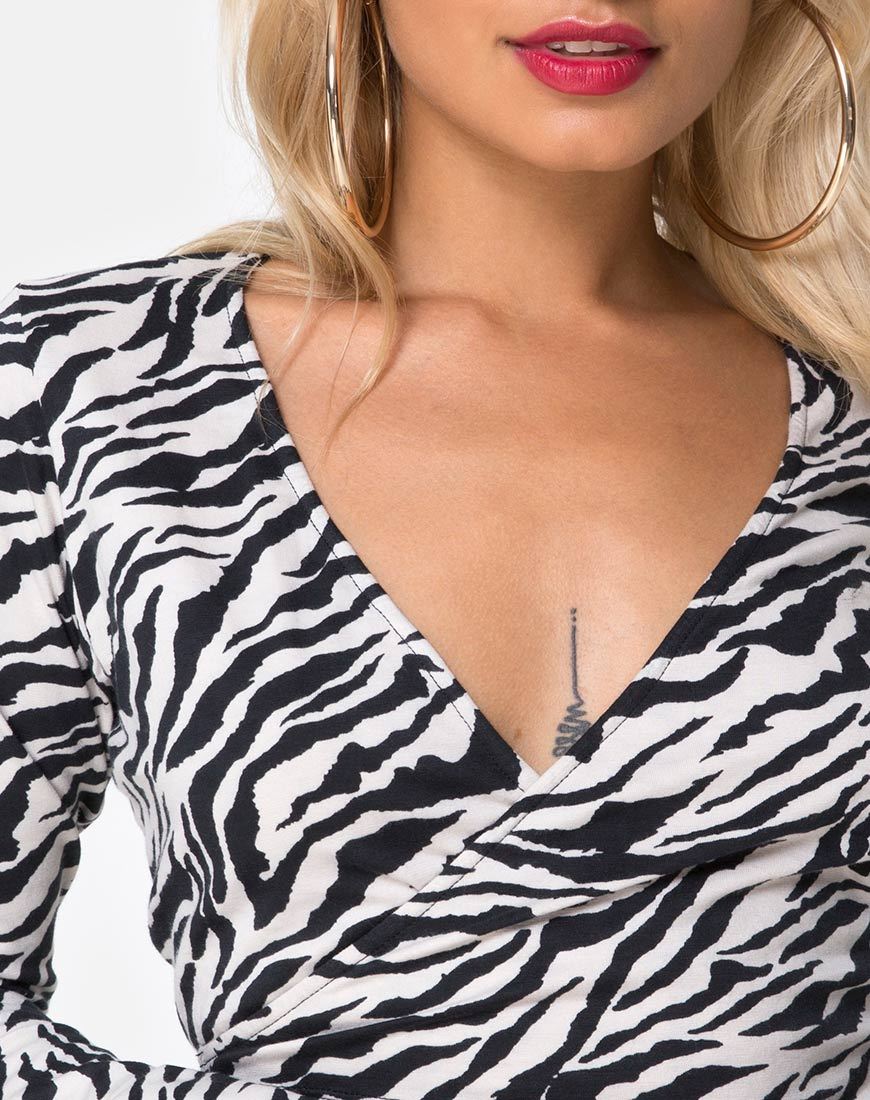 Image de Kayak Wrap Top in 90s Zebra