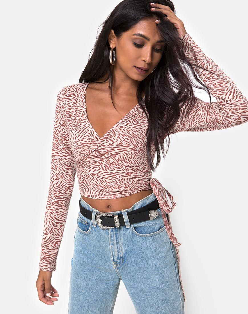 Image de Kayak Wrap Top in Safari Taupe