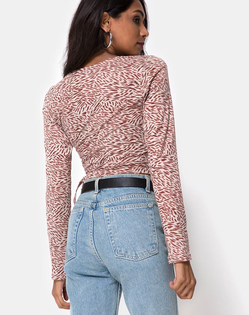 Image de Kayak Wrap Top in Safari Taupe