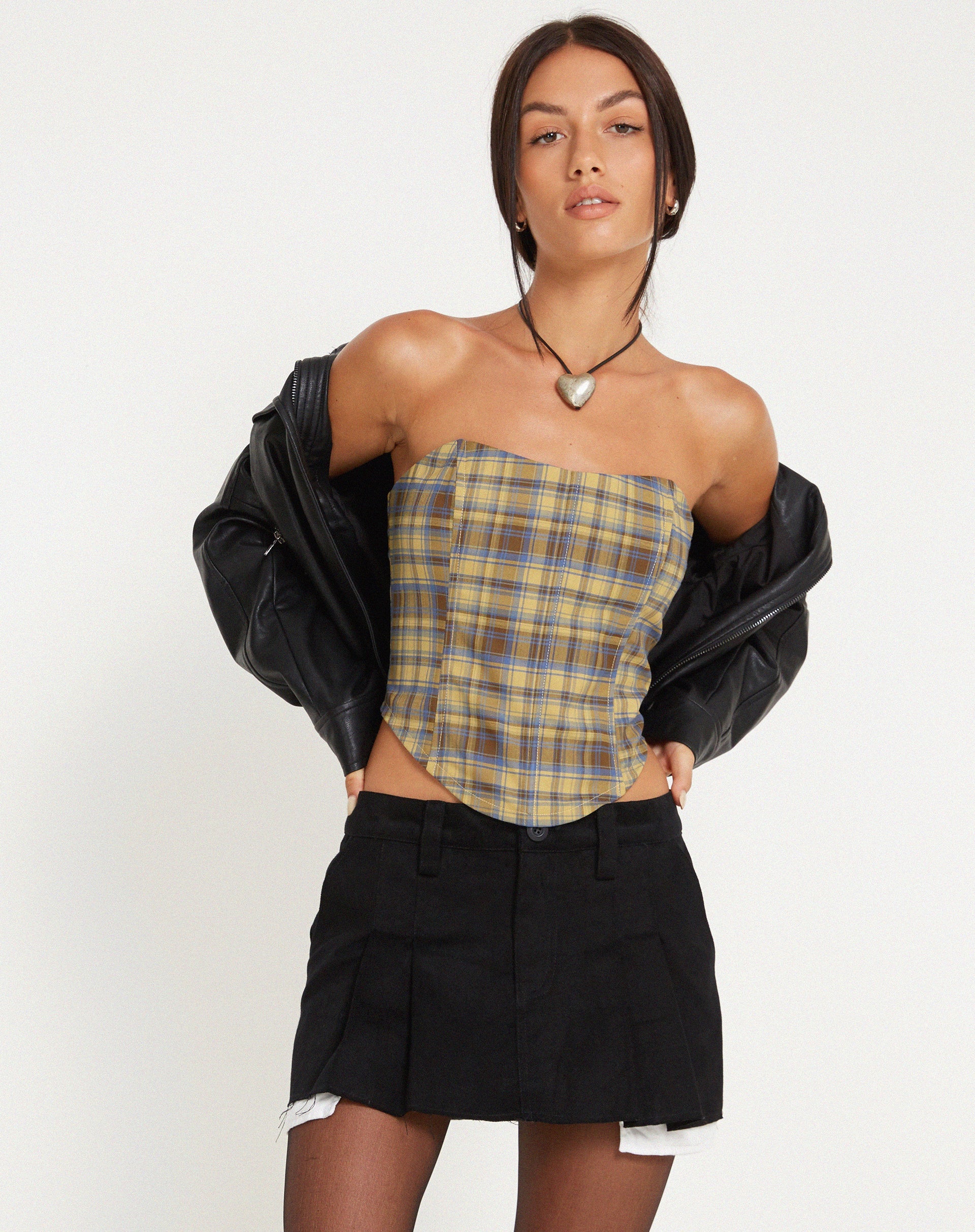 Image de Kayashi Corset Top in Blue Yellow Check
