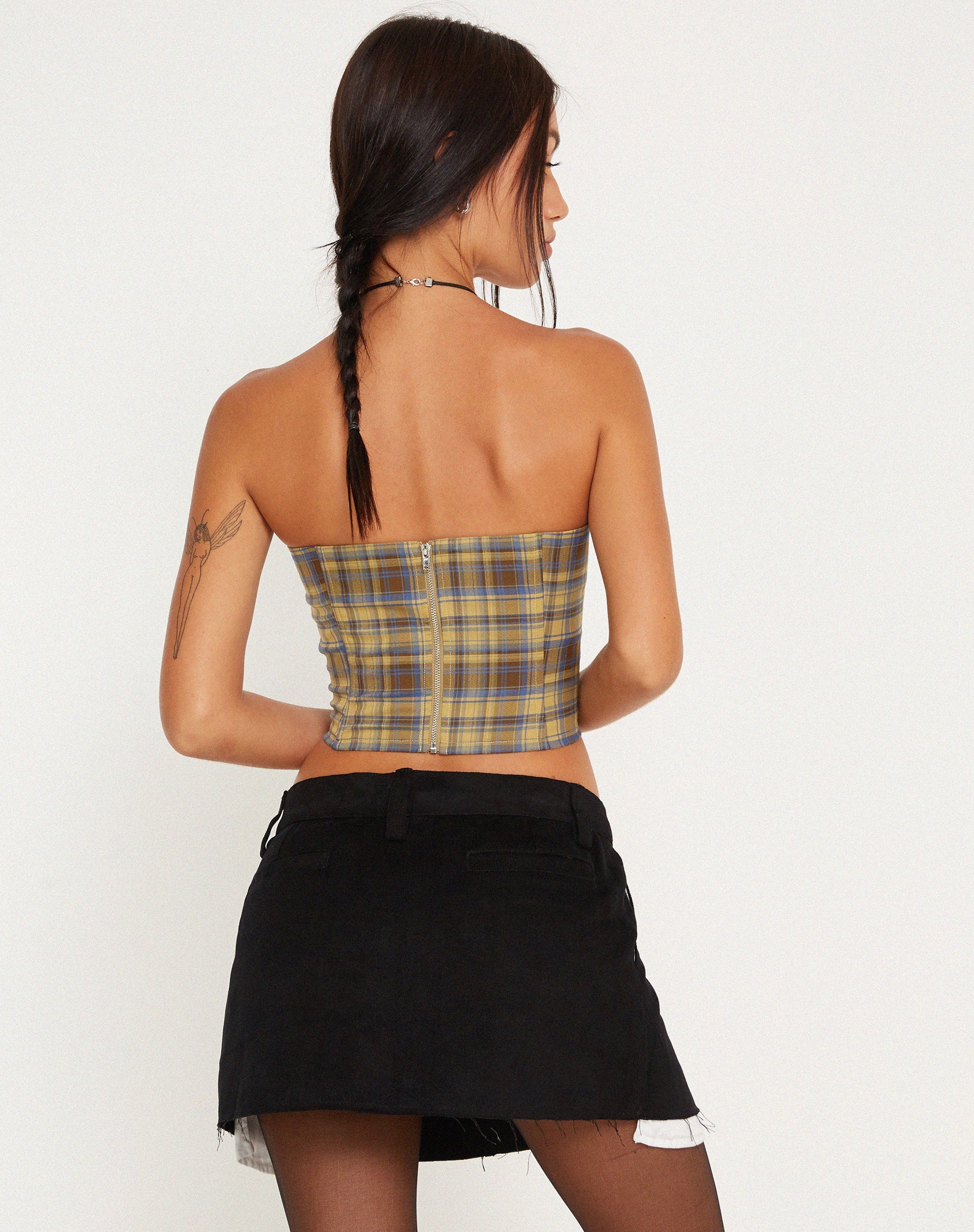 Image de Kayashi Corset Top in Blue Yellow Check