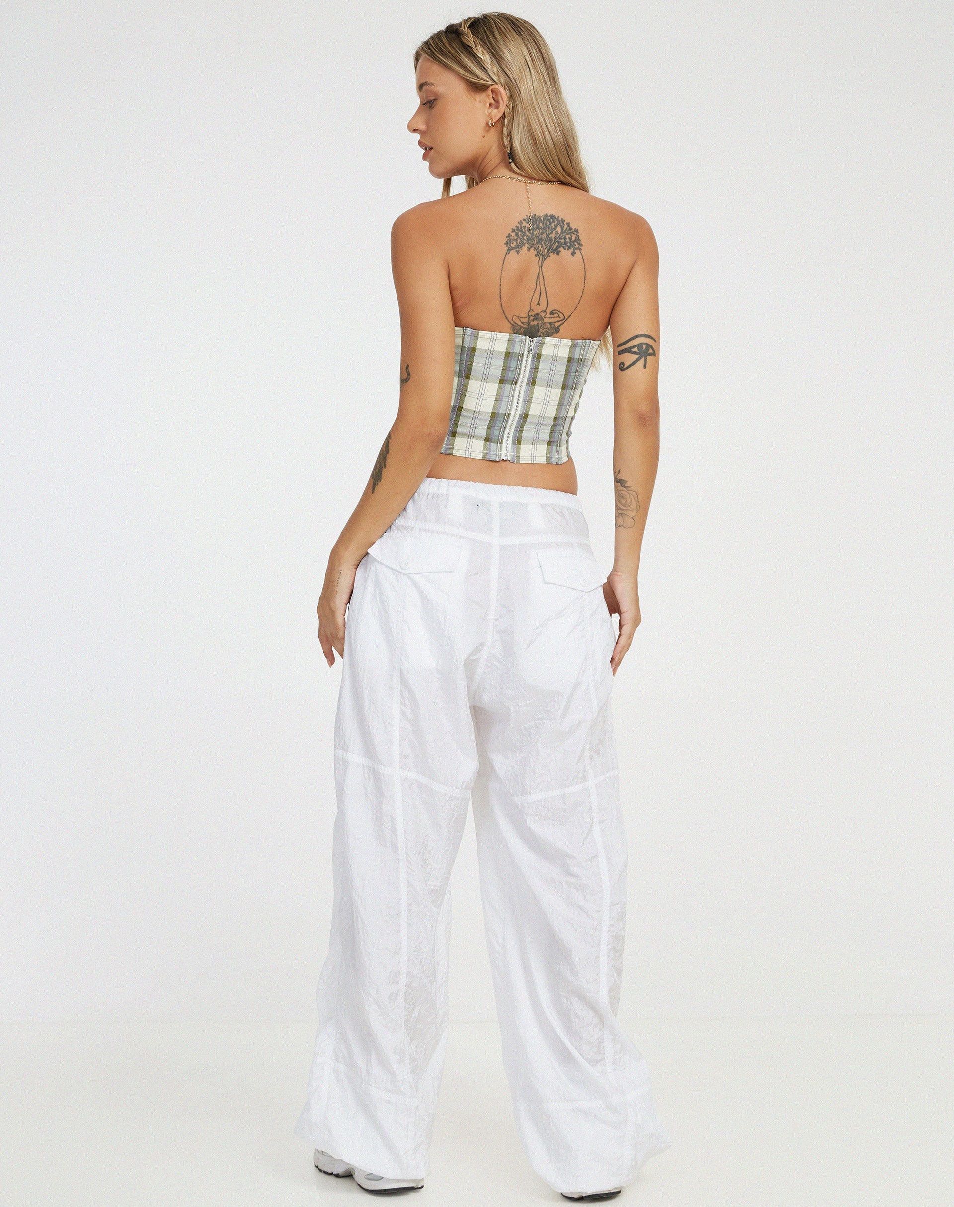 Image de Corset Kayashi à carreaux vert et crème