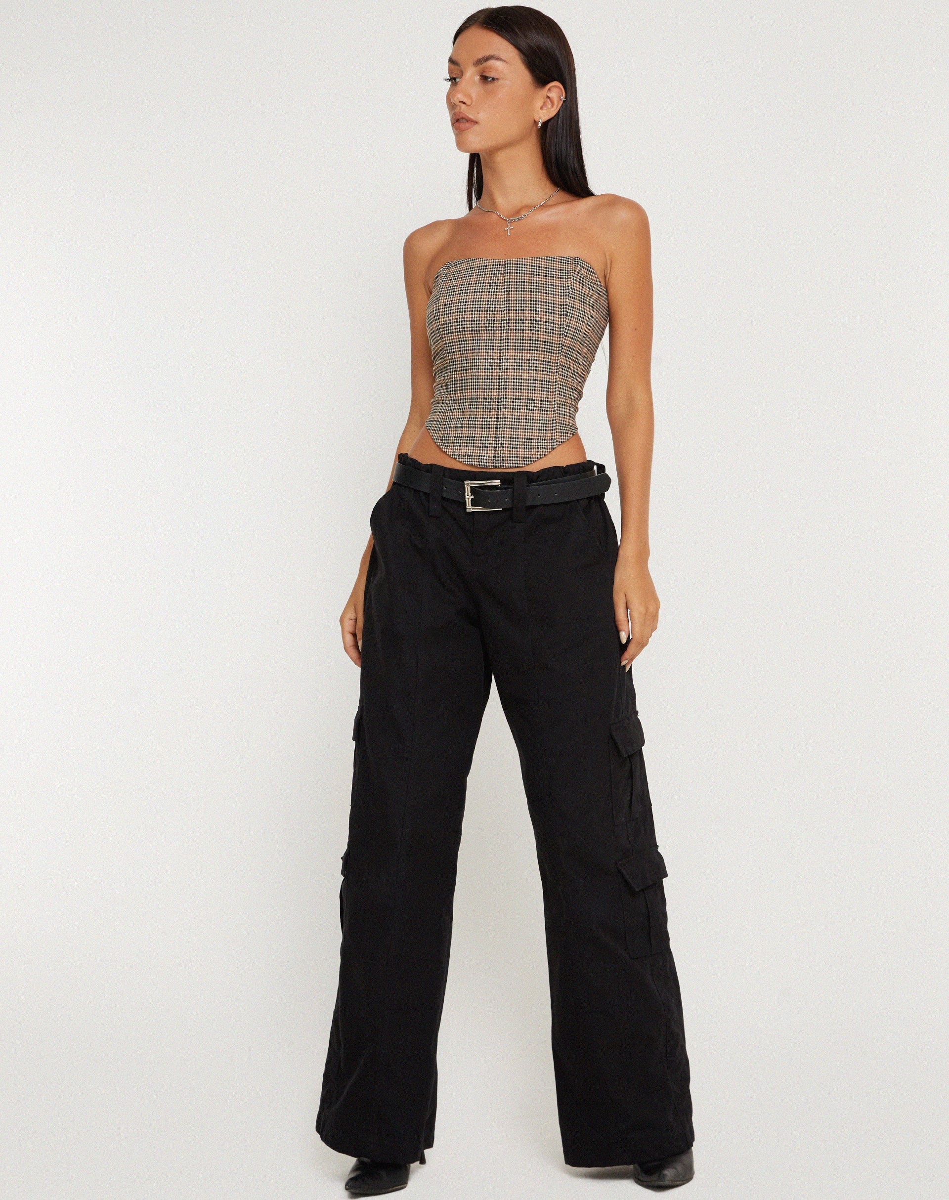 Image de Kayashi Corset Top in Micro Brown Check