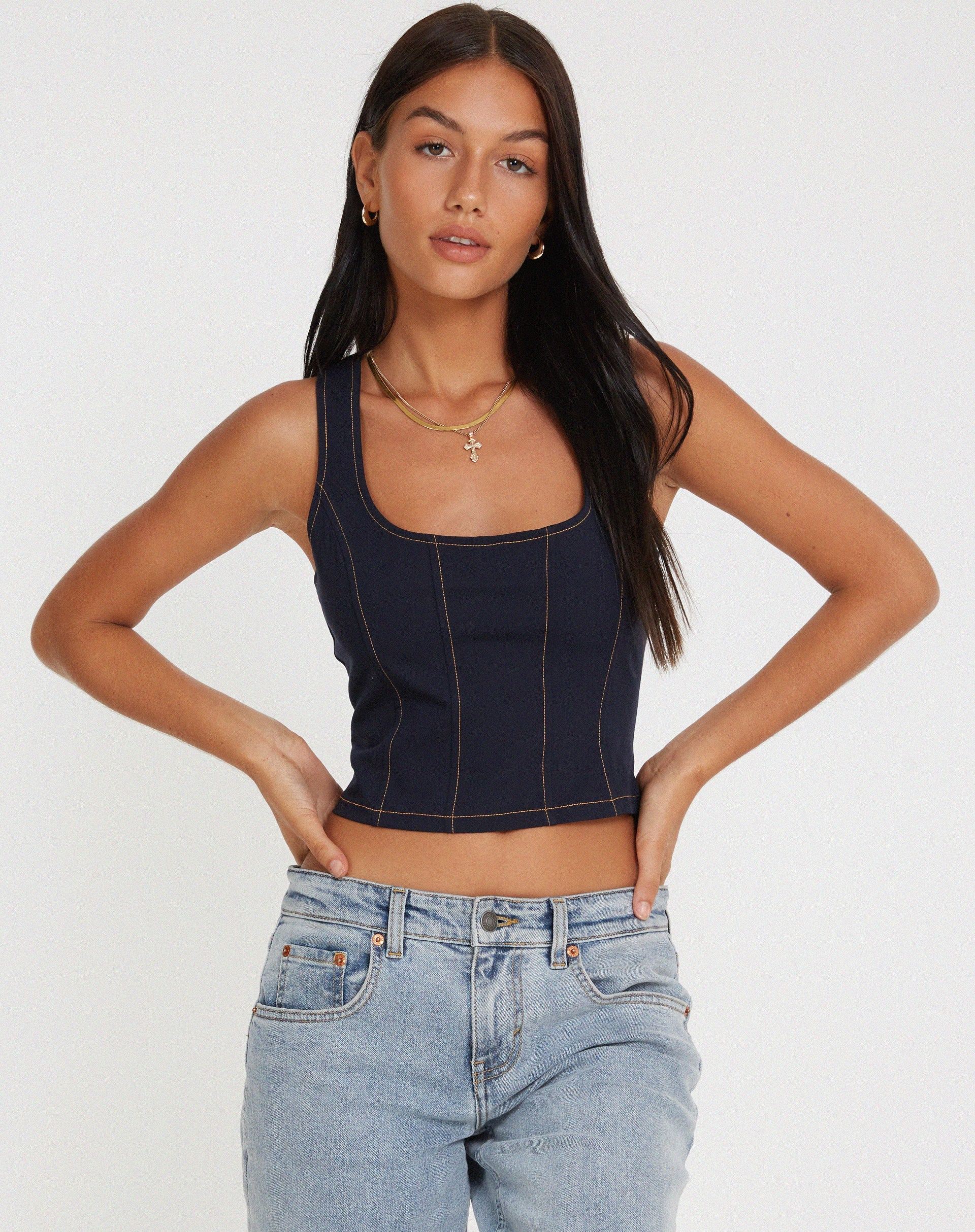 image de Kayaso Corset Top in Navy