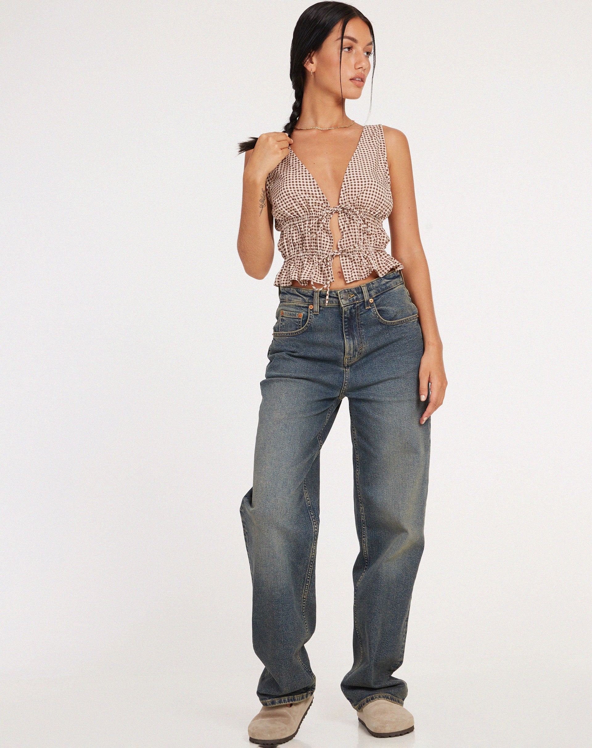 IMAGE DU Top court Kayson en Mini Gingham