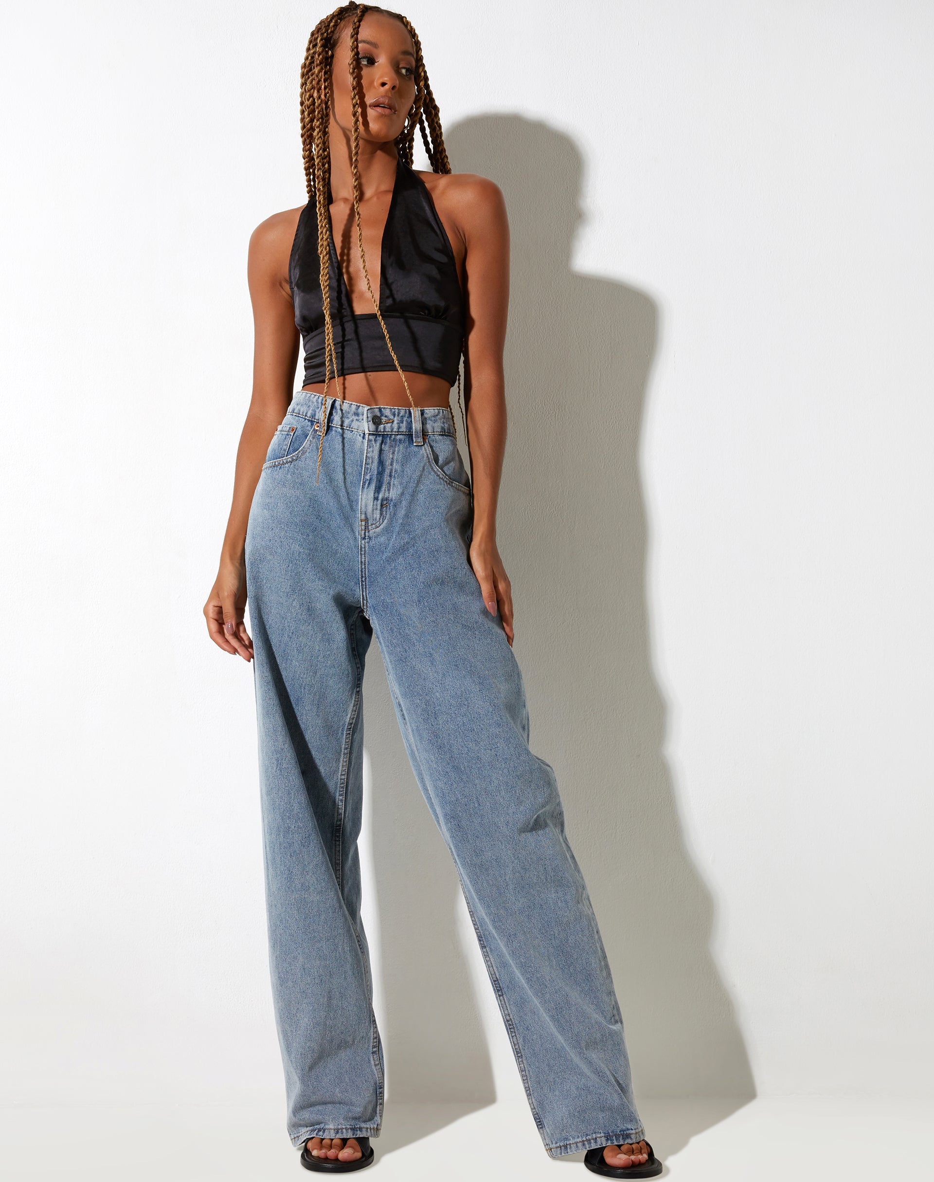 Image de Keiza Crop Top in Satin Black