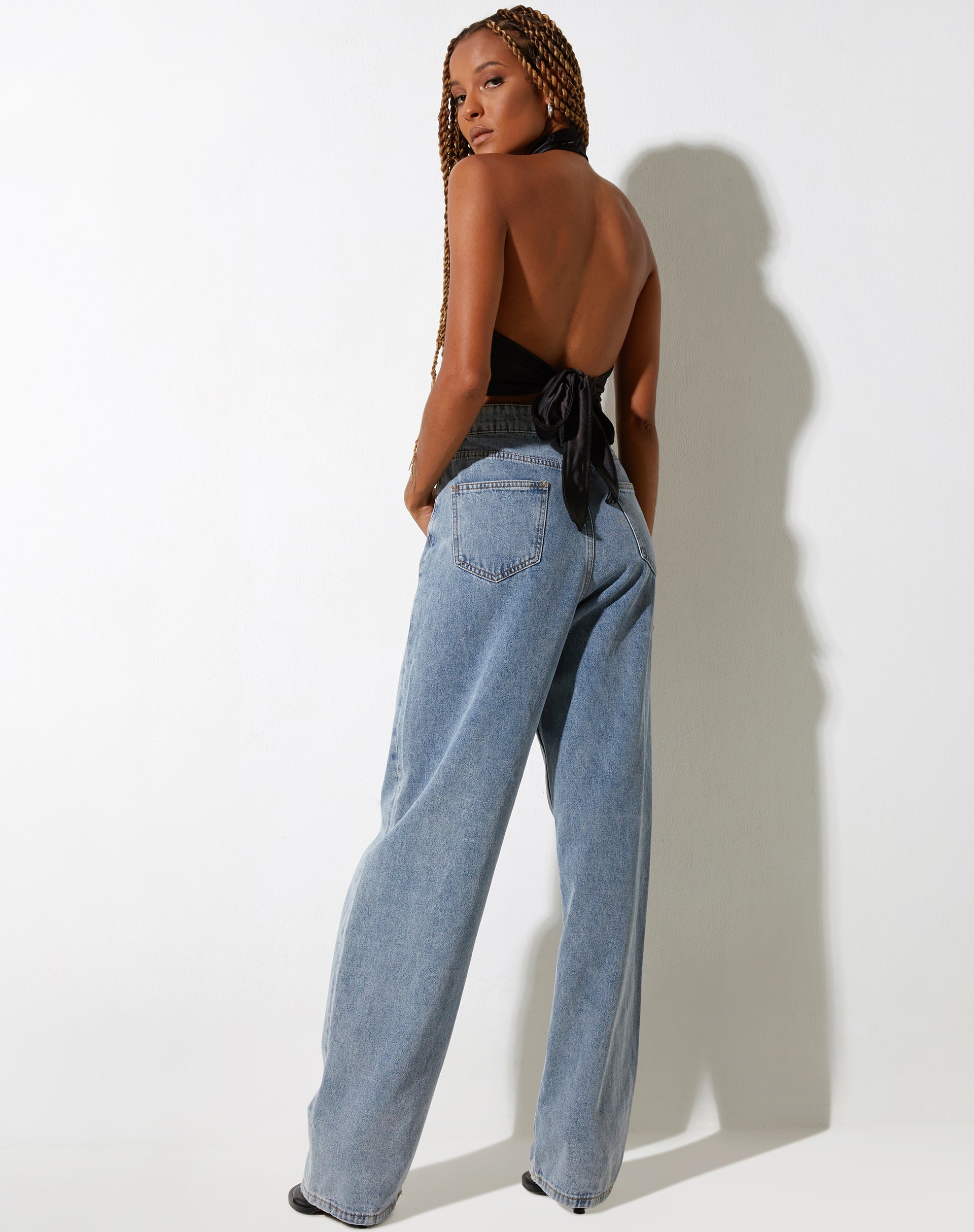 Image de Keiza Crop Top in Satin Black