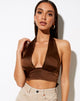 Image de Keiza Crop Top in Satin Rich Brown