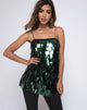 Image de Keke Long Top in Dangle Sequin Forest Green