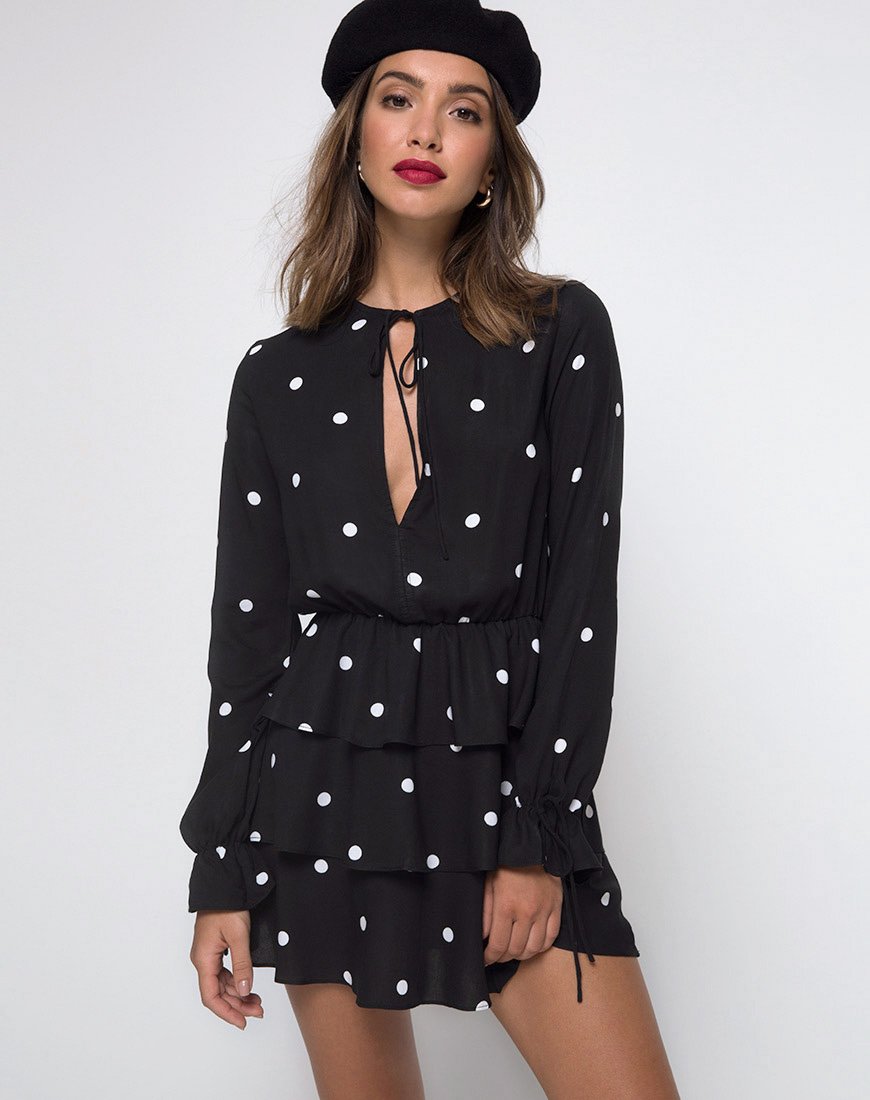Robe Kepsibelle à pois noirs et blancs