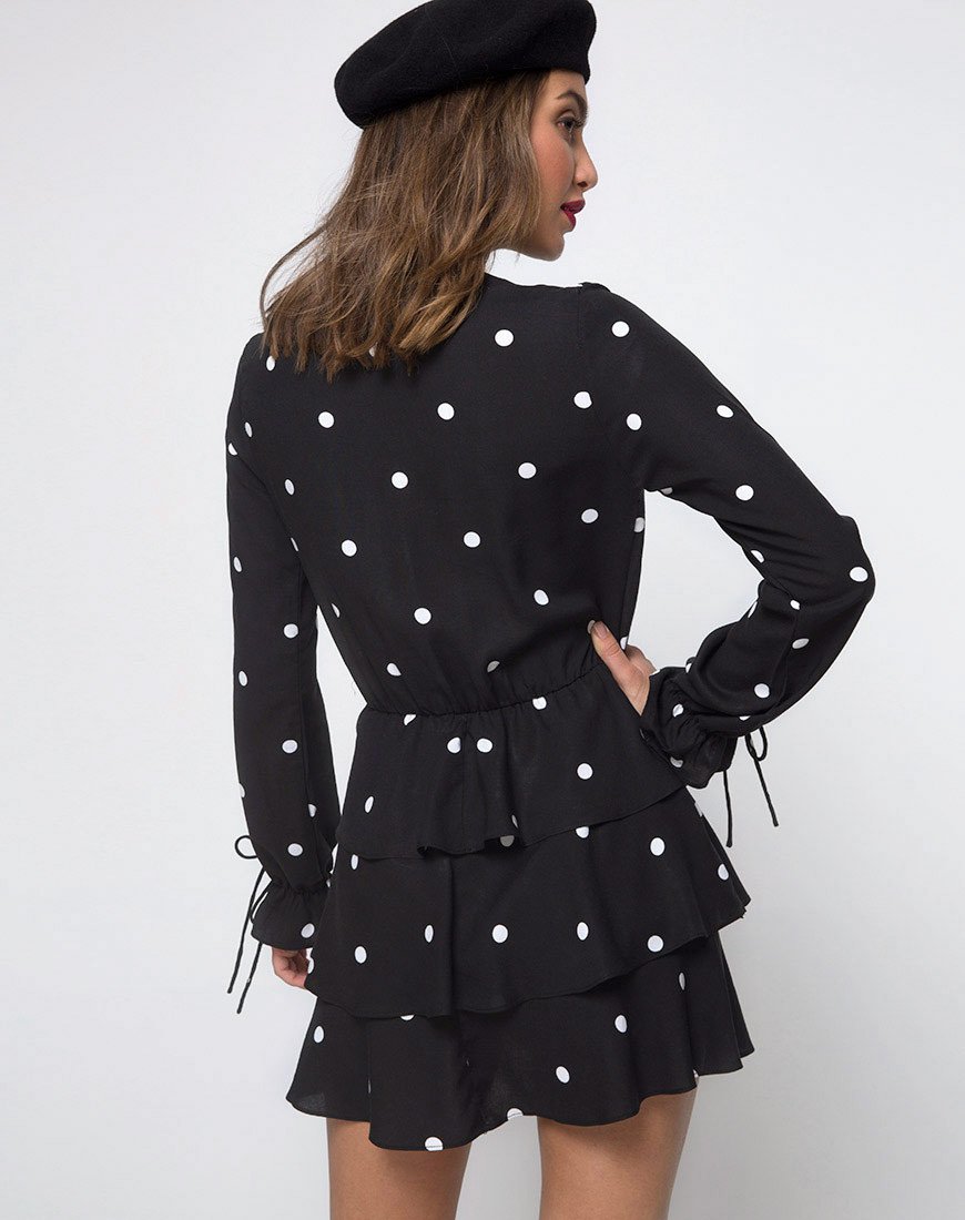Robe Kepsibelle à pois noirs et blancs