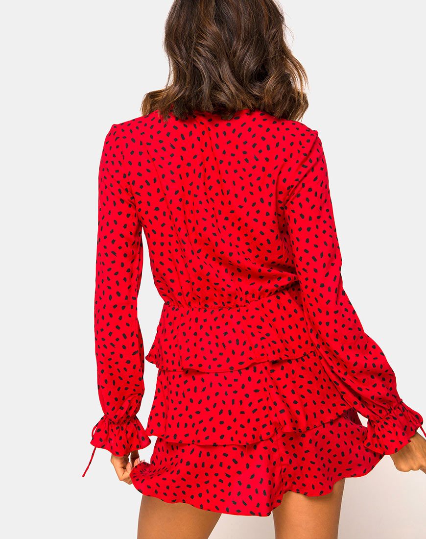 Image de Kepsibelle Robe en Mini Diana Dot Rouge et Noir