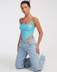 image de Ketida Crop Top in Drape Sequin Blue
