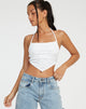 image de Ketida Crop Top in White Diamante