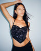 image de Ketida Halterneck Crop Top in Black Diamante