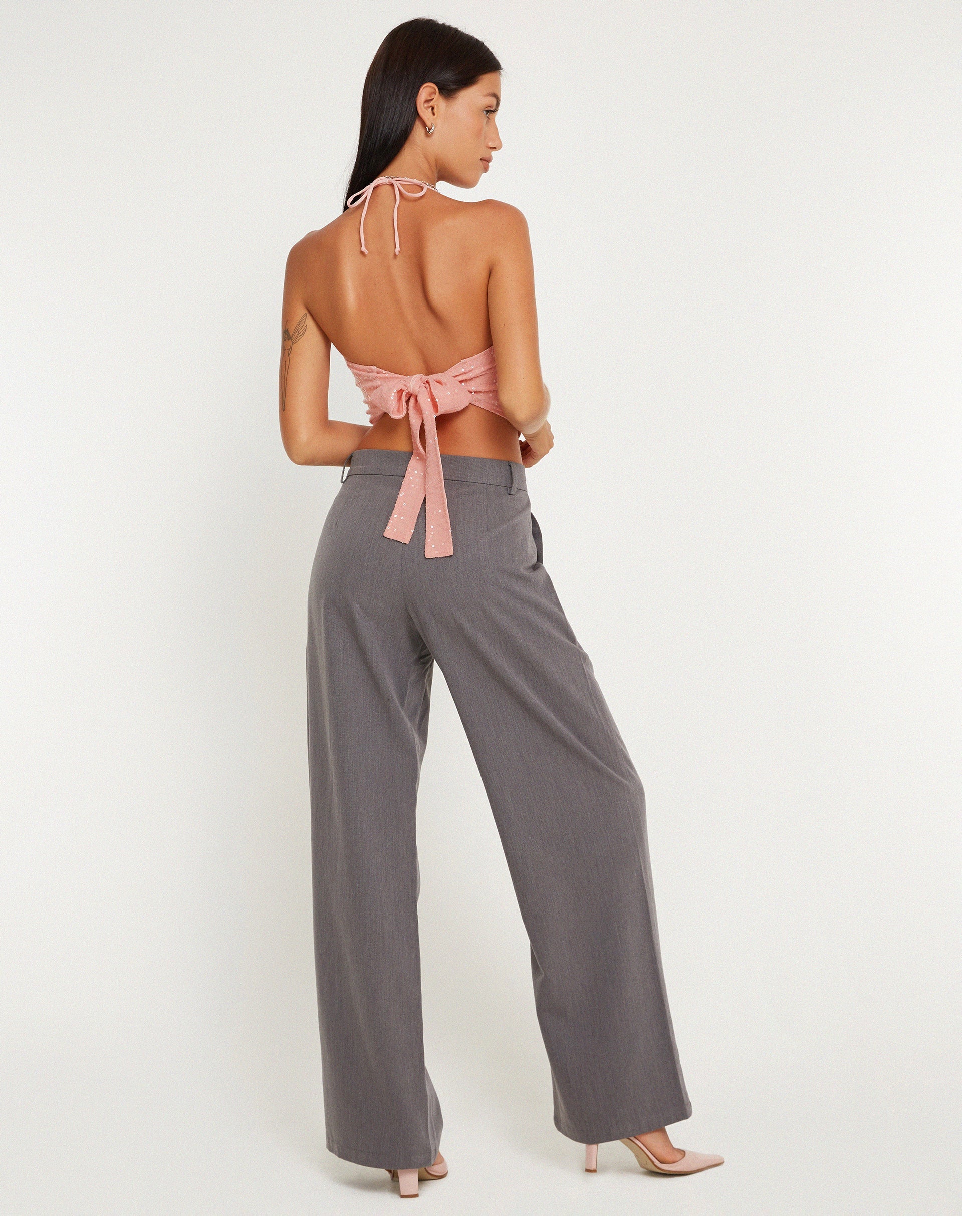 Image de Ketida Crop Top in Drape Sequin Pink