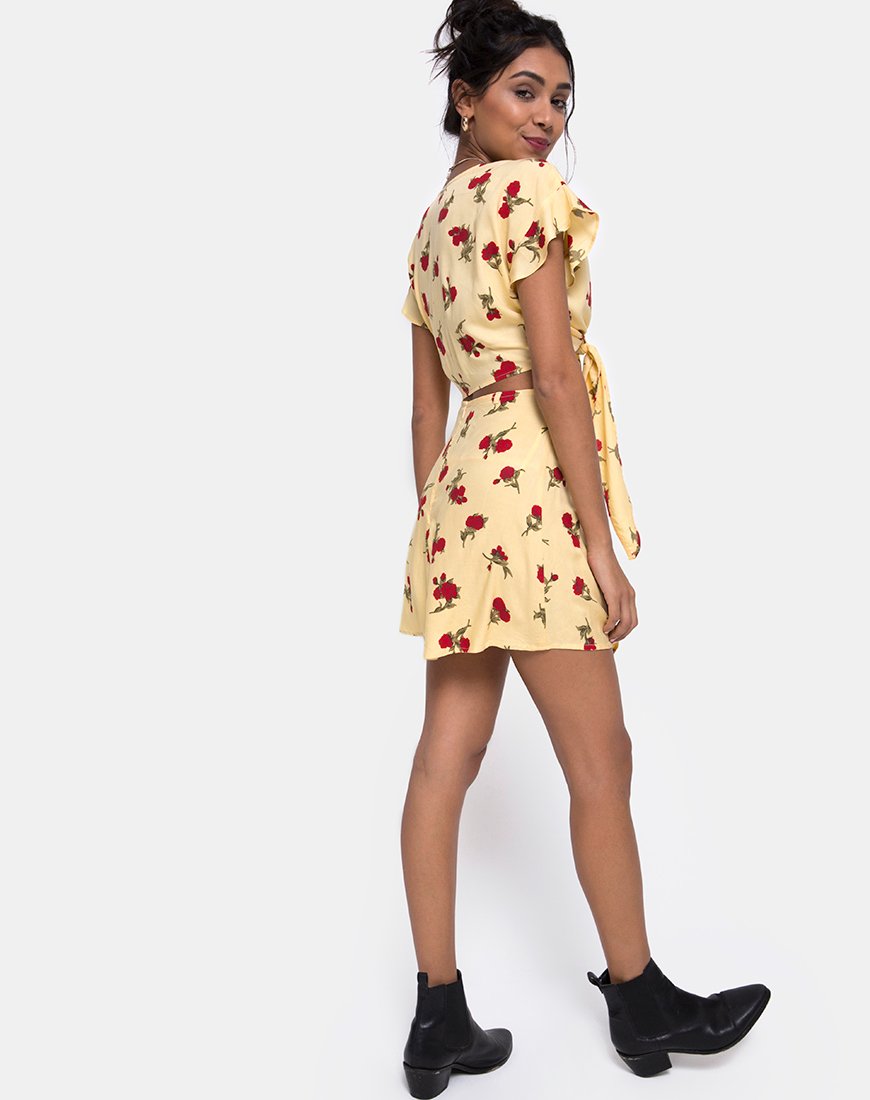 Image de Shae Crop Top in Falling Rose Yellow