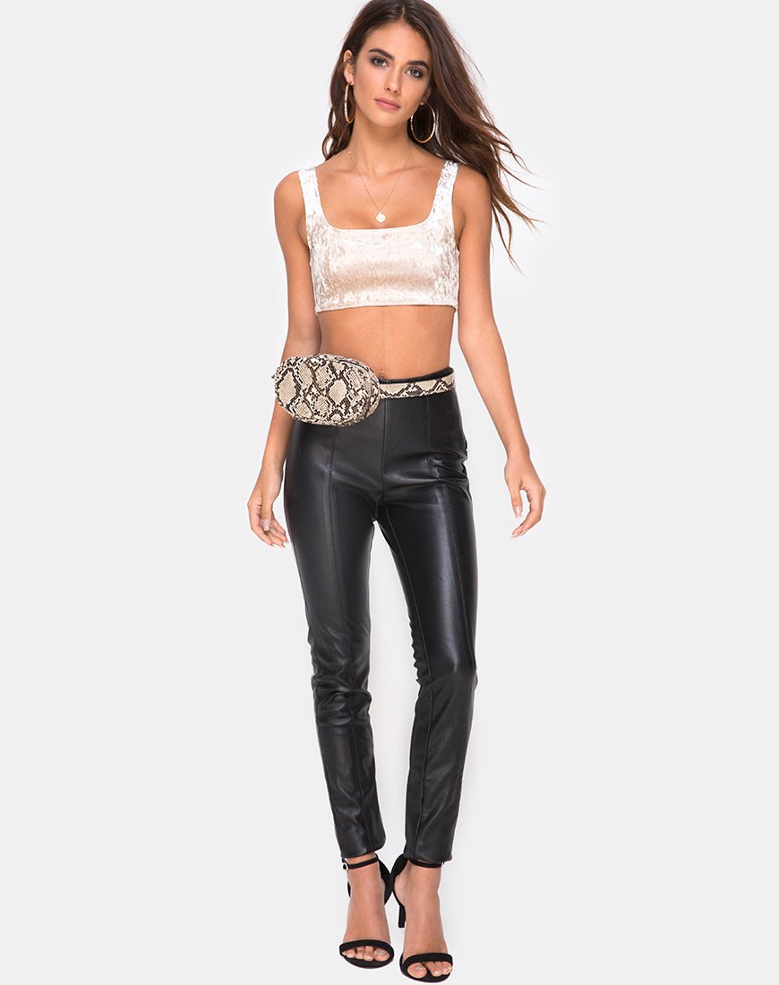 Image de Kim Top en Crushed Velvet Cream