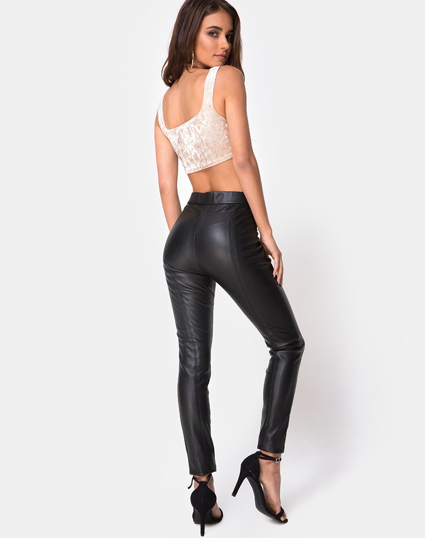 Image de Kim Top en Crushed Velvet Cream