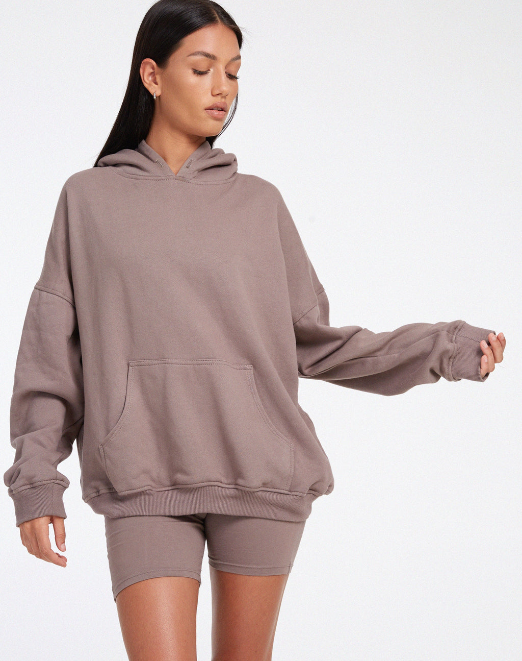 Sweat à capuche oversize en polaire Antler